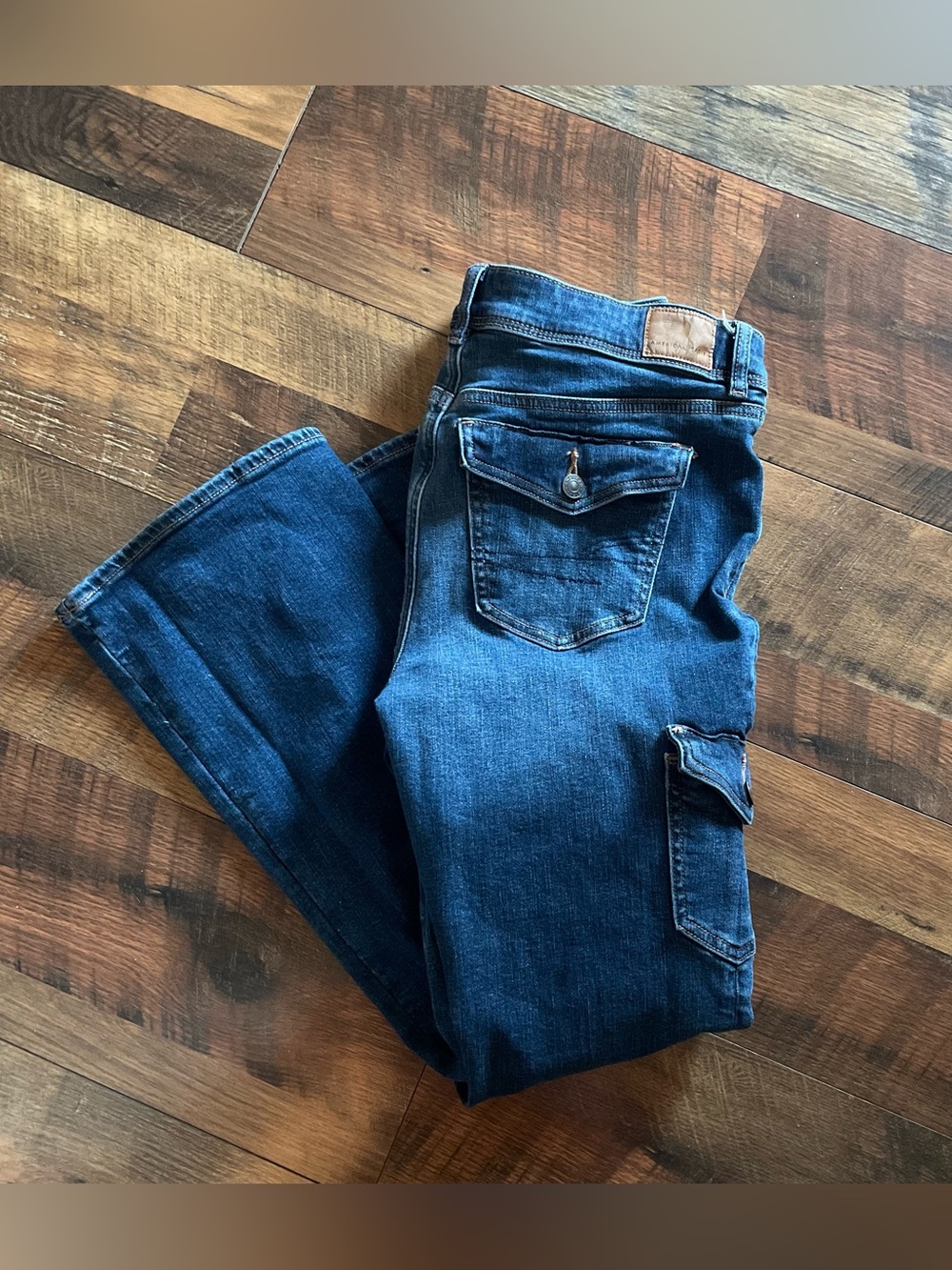 American Eagle Kick Boot Cargo Jeans 8 Short Stretch